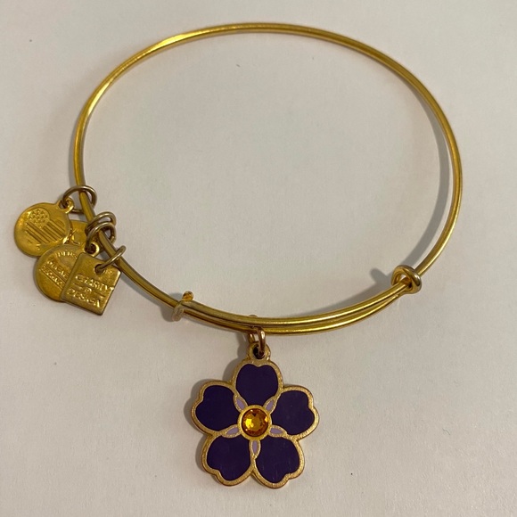 Alex and Ani Jewelry - ALEX AND ANI Purple Armenian Flower Bangle